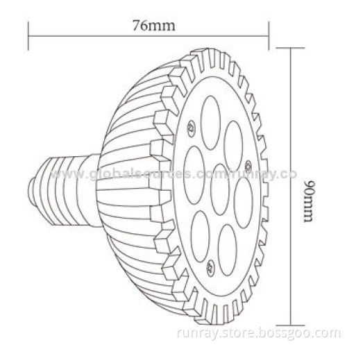 Factory, 7W PAR30 LED Bulb, 85-265V AC Voltage, CE Mark, Bridgelux Chip, 3-year Warranty, Aluminum